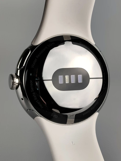 Смарт-годинник Google Pixel Watch 41mm / NFC / GPS / Wi-Fi / Bluetooth 5.0 / Влагозащита 5 ATM / Wear OS / Polished Silver / Porcelain Active Band Б/В - зображення 9