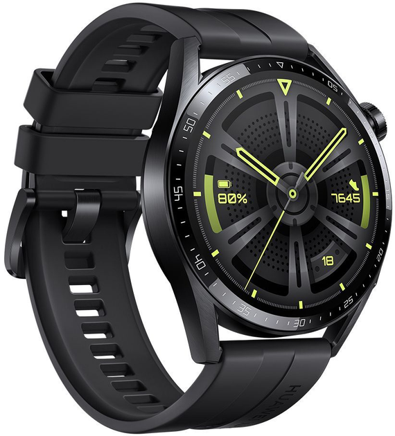 Смарт-годинник HUAWEI Watch GT 3 46мм / GPS / Bluetooth 5.2 / Вологозахист 5 АТМ / До 14 днів роботи / Harmony OS / Black (55028445) Б/В b1 - зображення 2