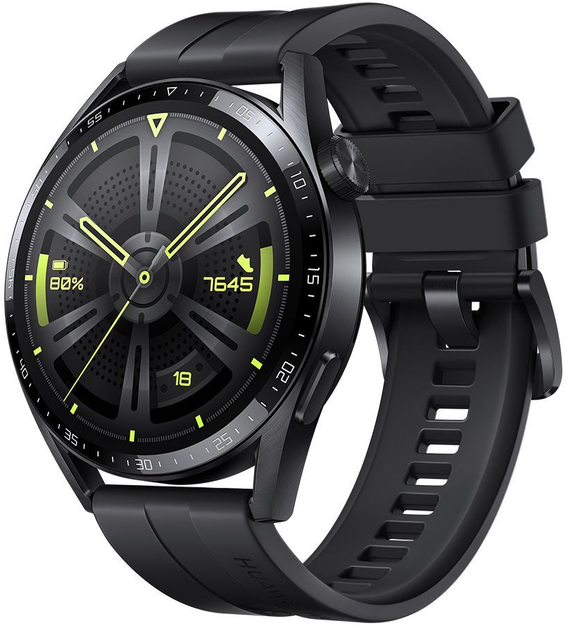 Смарт-годинник HUAWEI Watch GT 3 46мм / GPS / Bluetooth 5.2 / Вологозахист 5 АТМ / До 14 днів роботи / Harmony OS / Black (55028445) Б/В b1 - зображення 3