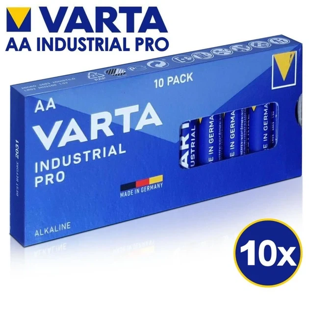 Батарейка Varta Industrial PRO 10 штук, AA, LR6, лужна, пальчикова - Фото 1 Батарейка Varta Industrial PRO 10 штук, AA, LR6, лужна, пальчикова - зображення 1