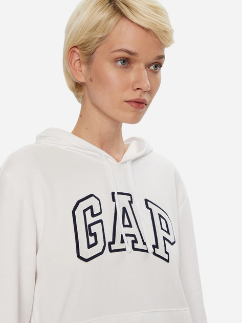 Bluza damska z kapturem z nadrukiem GAP 870537-01 S Biała - obraz 4