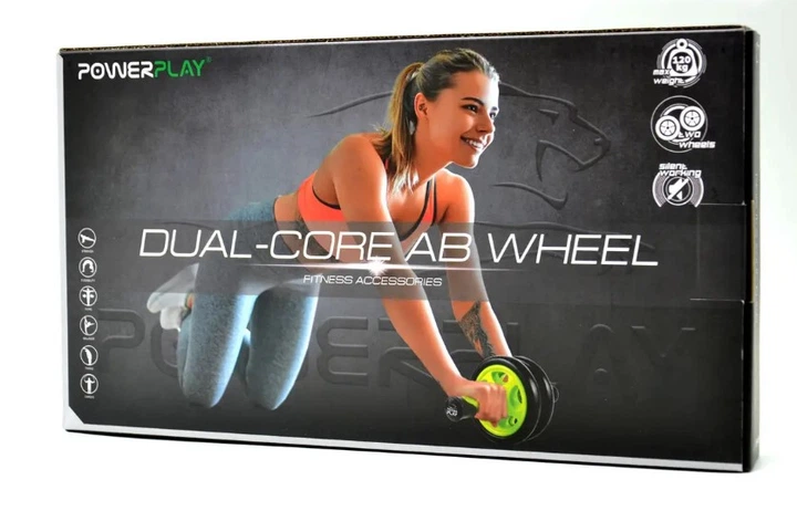 Колесо для пресса двойное PowerPlay 4327 Dual-Core Ab Wheel Черно-зеленое (PP_4327_Black/Green) - изображение 6