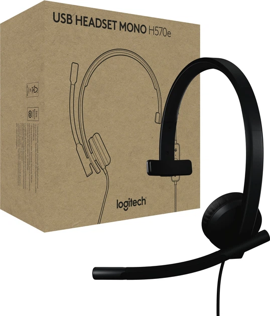 Навушники Logitech H570e Corded Mono USB-C Headset (Teams version) Black (981-001427) - Фото 1 Навушники Logitech H570e Corded Mono USB-C Headset (Teams version) Black (981-001427) - зображення 1