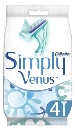 Бритвы одноразовые женские Simply Venus 2 4 шт - Фото 1 Бритвы одноразовые женские Simply Venus 2 4 шт - изображение 1