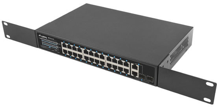 Switch Lanberg RSFE-24P-2C-360 24X 100MB POE+/2X COMBO RACK 19" GIGABIT ETHERNET 360W V2 - obraz 8