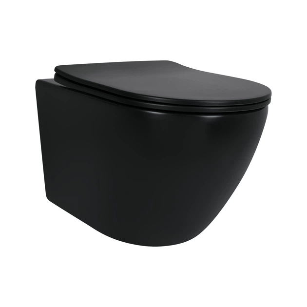 Унитаз подвесной Qtap Robin New Ultra Quiet с сиденьем с сиденьем Soft-Close MATT BLACK QT13332381АSMB - Фото 1 Унитаз подвесной Qtap Robin New Ultra Quiet с сиденьем с сиденьем Soft-Close MATT BLACK QT13332381АSMB - изображение 1