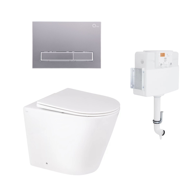Напольный приставной унитаз Qtap Swan Rimless + инсталляция Qtap Nest 2 ...