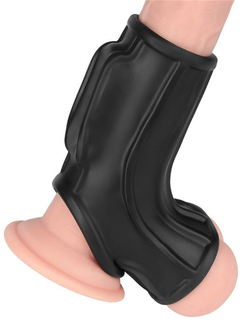 Насадка на пеніс з вібрацією Lovetoy Ridge Knights Ring with Scrotum Sleeve (225270000000000000) - зображення 1
