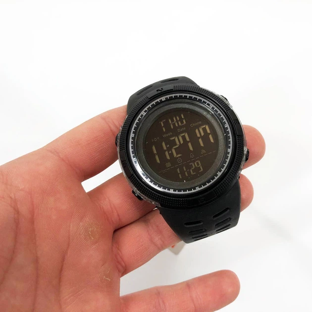 Часы наручные мужские SKMEI 2070BK BLACK, водостойкие тактические часы. Цвет: черный - изображение 9