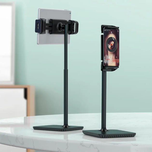 Держатель подставка крепление для смартфона планшета 4,7"-12,9" с поворотом 360° регулируемой высотой 166x185x315-500 мм (479495-Prob) Черный - изображение 2