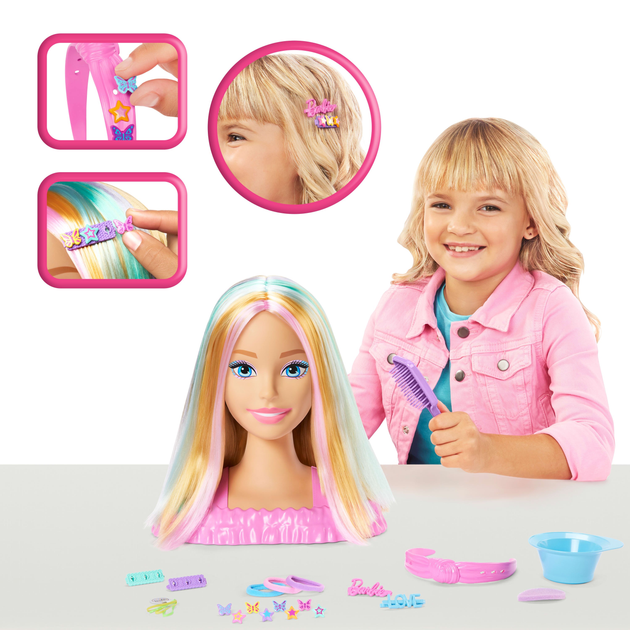 Głowa do stylizacji Barbie Deluxe Blond JFG81 (0194735296651) - obraz 6