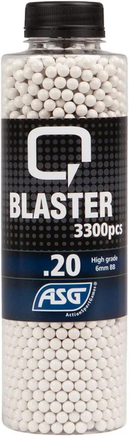 Страйкбольні кульки ASG Q Blaster White 6 мм 0,2 г 3300 шт - зображення 1
