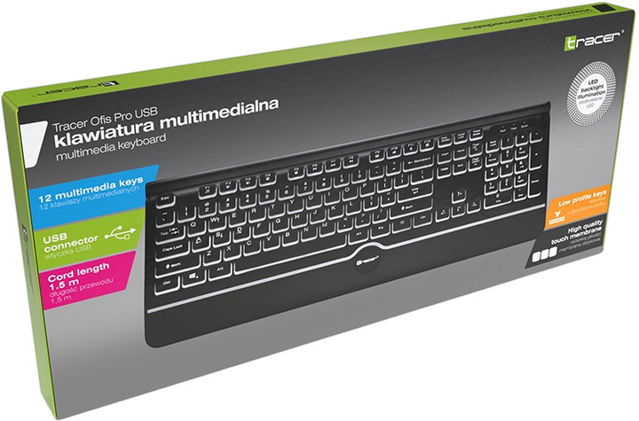 Клавіатура дротова Tracer Office Pro USB Black (TRAKLA47428) - зображення 4