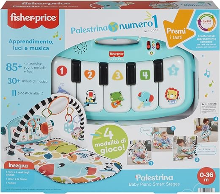 Mata interaktywna Fisher-Price Palestrina Baby Piano Smart Stages HWY53 (0194735224050) - obraz 1