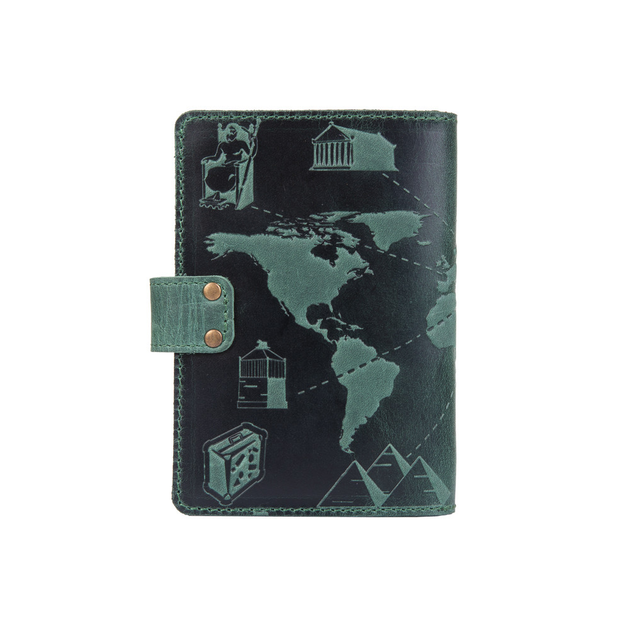 Шкіряний портмоне для паспорта / ID документів HiArt PB-03S/1-S19-5920-T002 Shabby Alga "7 wonders of the world" - Фото 2 Шкіряний портмоне для паспорта / ID документів HiArt PB-03S/1-S19-5920-T002 Shabby Alga "7 wonders of the world" - зображення 2