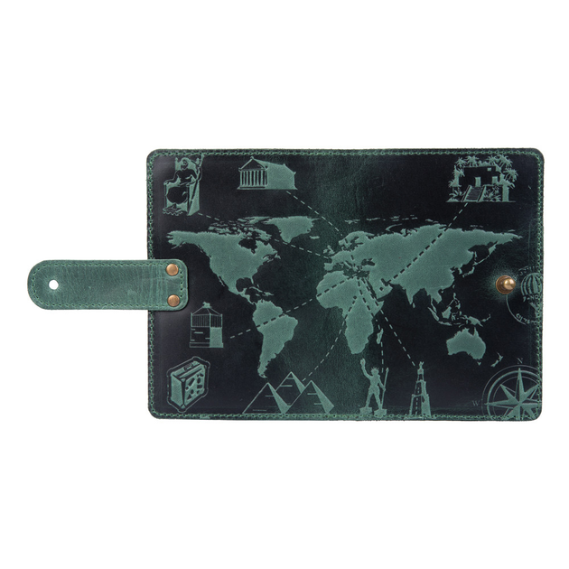 Шкіряний портмоне для паспорта / ID документів HiArt PB-03S/1-S19-5920-T002 Shabby Alga "7 wonders of the world" - Фото 3 Шкіряний портмоне для паспорта / ID документів HiArt PB-03S/1-S19-5920-T002 Shabby Alga "7 wonders of the world" - зображення 3
