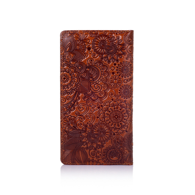 Янтарный Кожаный Бумажник Hi Art WP-02-C18-1148-T005 Crystal Amber "Mehendi Art" - изображение 2