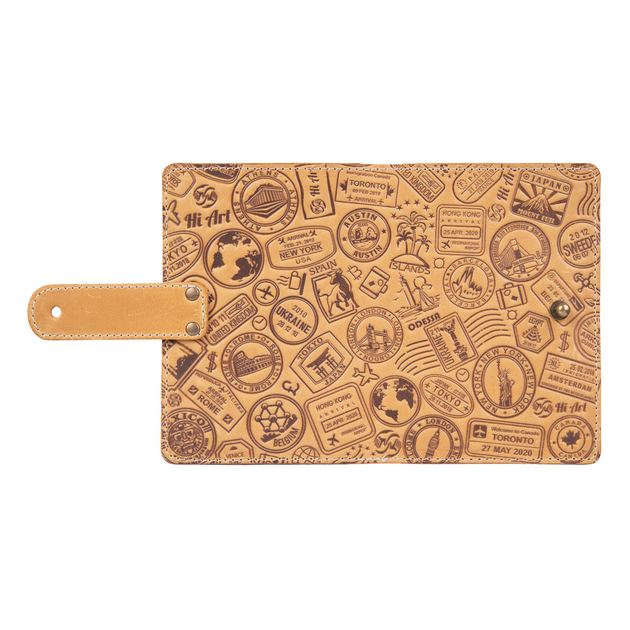 Шкіряний портмоне для паспорта / ID документів HiArt PB-03S/1-S18-0935-T007 Shabby Honey "Let's Go Travel" жовтий - Фото 2 Шкіряний портмоне для паспорта / ID документів HiArt PB-03S/1-S18-0935-T007 Shabby Honey "Let's Go Travel" жовтий - зображення 2