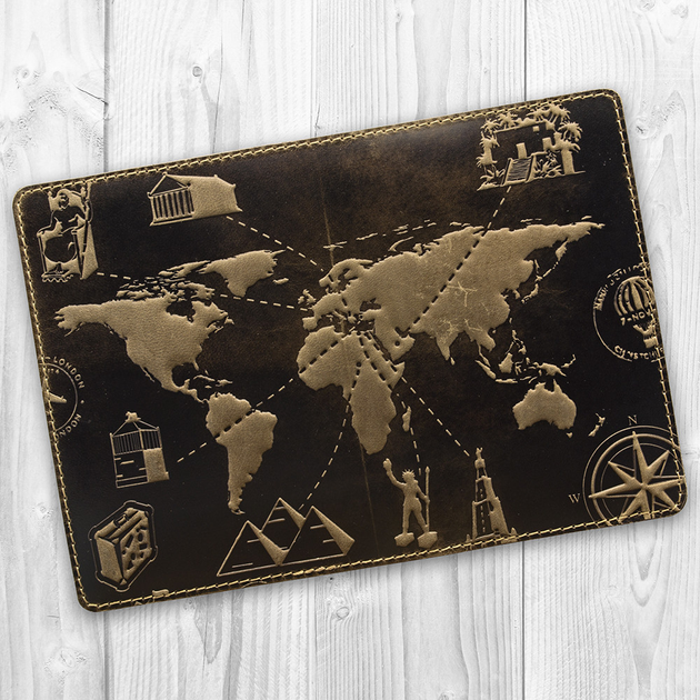 Обложка для паспорта HiArt PC-02-S19-1020-T002 Shabby Brown "7 wonders of the world" - изображение 4