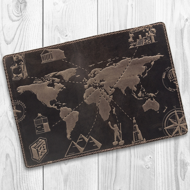 Обложка-органайзер для документов HiArt PC-03-S19-1106-T002 Shabby Gavana Brown "7 wonders of the world" - изображение 3