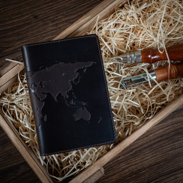 Обложка для паспорта HiArt PC-01-S19-1106-T001 Shabby Gavana Brown "World Map" - изображение 5