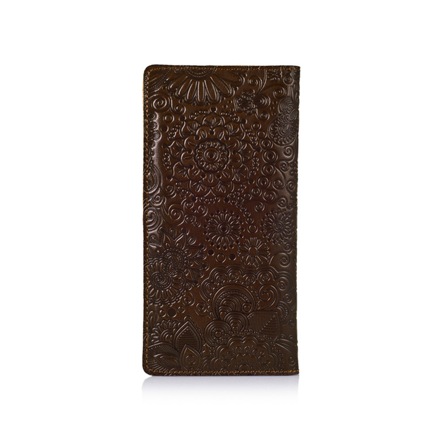 Коричневый Кожаный Бумажник Hi Art WP-02-C18-0840-T005 Crystal Brown "Mehendi Art" - Фото 2 Коричневый Кожаный Бумажник Hi Art WP-02-C18-0840-T005 Crystal Brown "Mehendi Art" - изображение 2