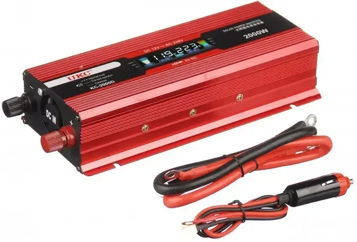Преобразователь напряжения UKC KC-2000D 12V-220V инвертор 2000W LCD 3739 - изображение 2