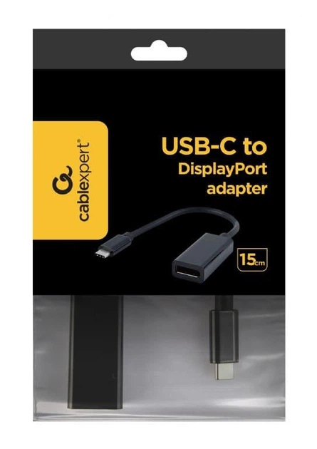 Переходник Cablexpert USB3.1 Type C - DisplayPort, 0.15 м, Black (A-CM-DPF-01) - Фото 2 Переходник Cablexpert USB3.1 Type C - DisplayPort, 0.15 м, Black (A-CM-DPF-01) - изображение 2