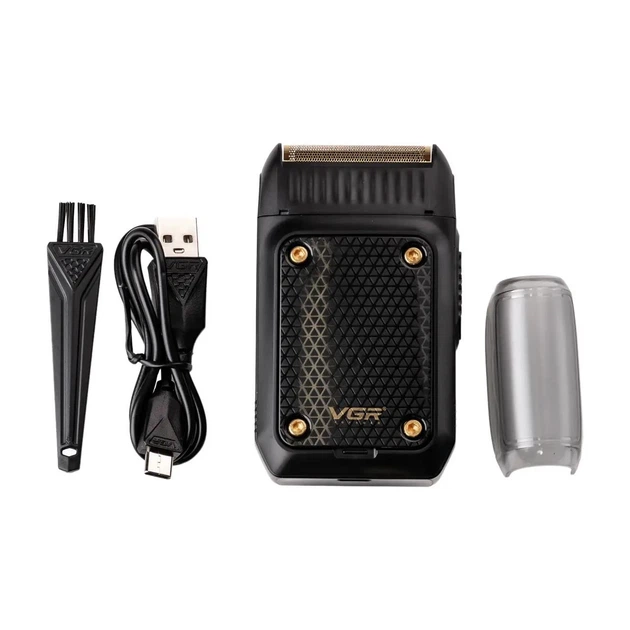 Аккумуляторная электробритва шейвер для бритья лица с USB VGR V-353 Pro Черный + Щетка - Фото 10 Аккумуляторная электробритва шейвер для бритья лица с USB VGR V-353 Pro Черный + Щетка - изображение 10
