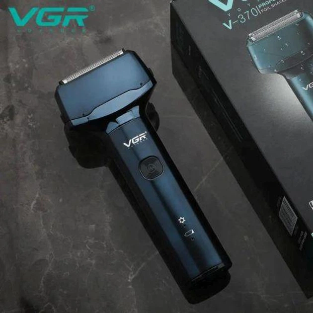 Акумуляторна електробритва для гоління обличчя з USB та IPX5 VGR V-371 Pro Зелений + Щіточка для очищення - Фото 3 Акумуляторна електробритва для гоління обличчя з USB та IPX5 VGR V-371 Pro Зелений + Щіточка для очищення - зображення 3