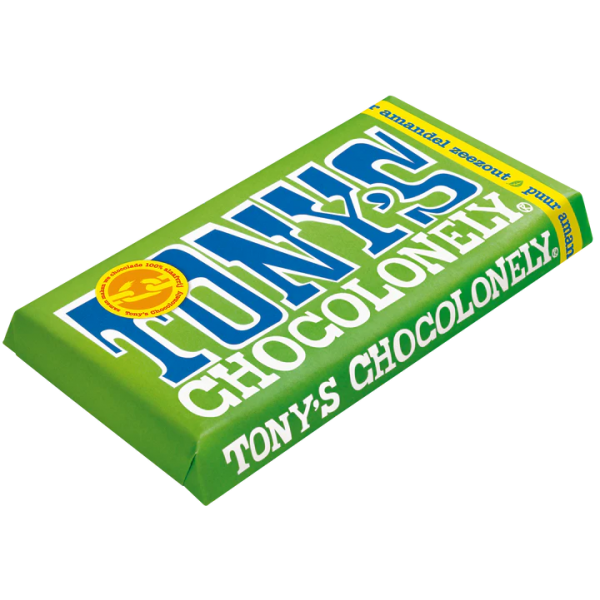 Шоколад Молочний Tony's Chocolonely puur amandel zeezout 51% з Мигдалем та Морською Солю 180g - зображення 4