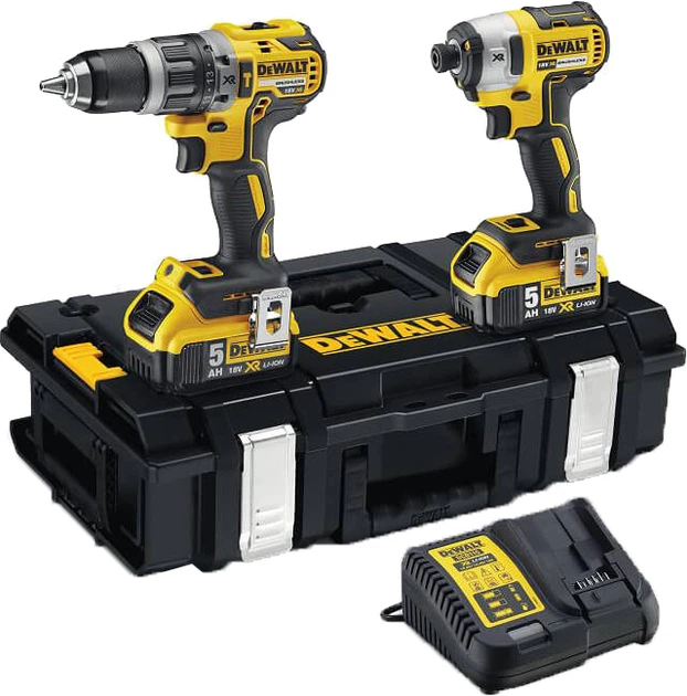 Набор из двух бесщеточных инструментов DeWALT DCK266P2 (DCD796 + DCF887) - Фото 1 Набор из двух бесщеточных инструментов DeWALT DCK266P2 (DCD796 + DCF887) - изображение 1