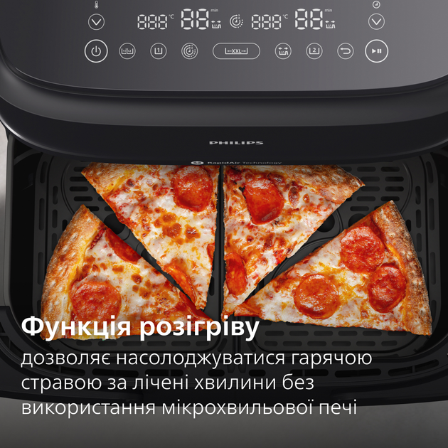 Мультипечь PHILIPS Ovi Dual NA150/00 с двумя корзинами - изображение 7
