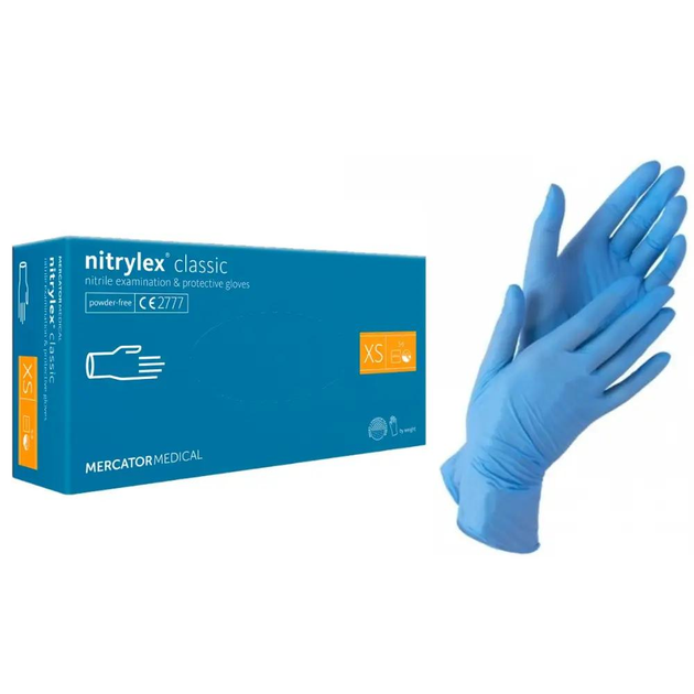 Рукавички Nitrylex Classic розмір ХS нітрилові рожеві 100 шт (50 пар) Mercator Medical - изображение 1