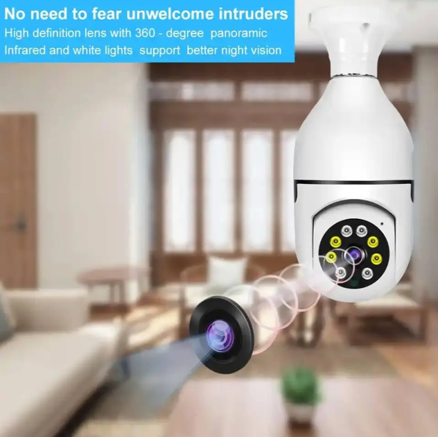 Wi-Fi камера видеонаблюдения под цоколь Е27 Smart Camera 360° - Фото 5 Wi-Fi камера видеонаблюдения под цоколь Е27 Smart Camera 360° - изображение 5
