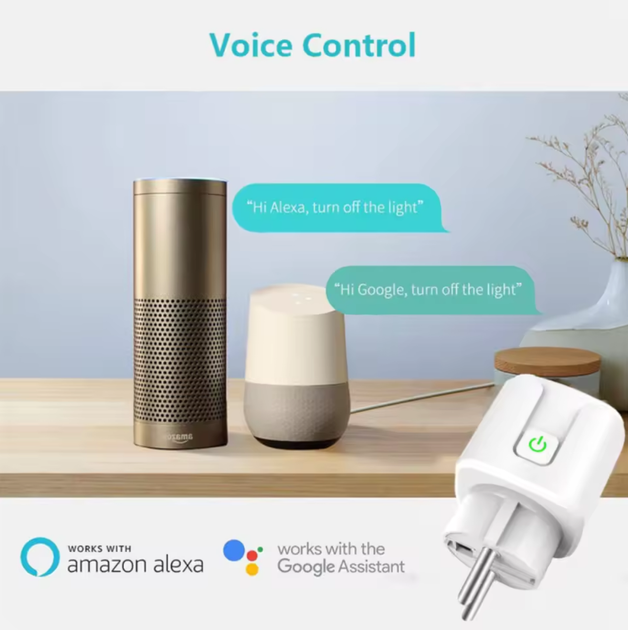 Смарт розетка Tuya Smart WiFi Head 20А з лічильником електроенергії 4400W Біла - Фото 5 Смарт розетка Tuya Smart WiFi Head 20А з лічильником електроенергії 4400W Біла - зображення 5