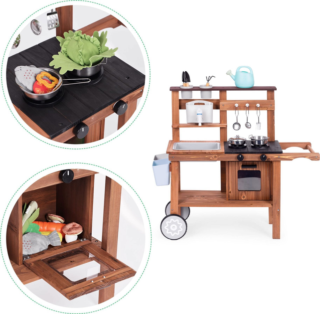 Дитяча кухня з глини Ecotoys з аксесуарами з ялиці TL814004 (5905817003853) - зображення 8