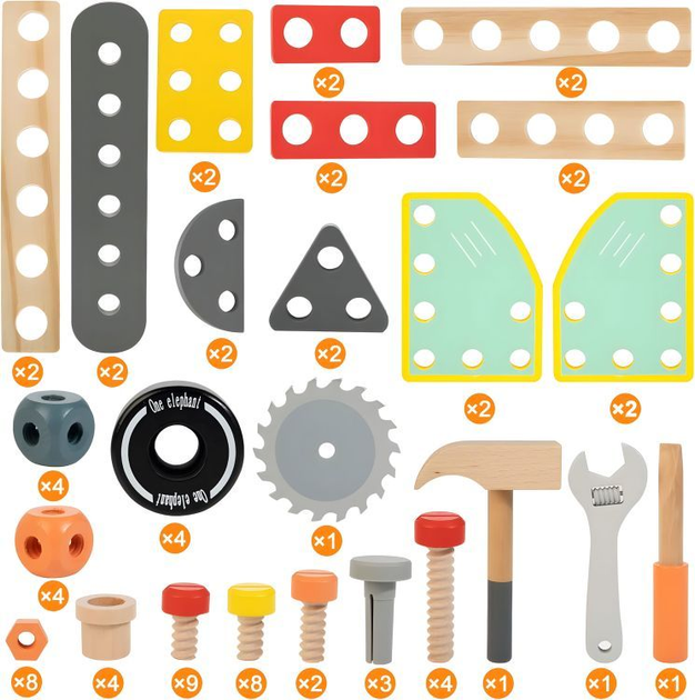 Zestaw do gry EcoToys Drewniany warsztat dla dzieci TL812003 (5905817003877) - obraz 9