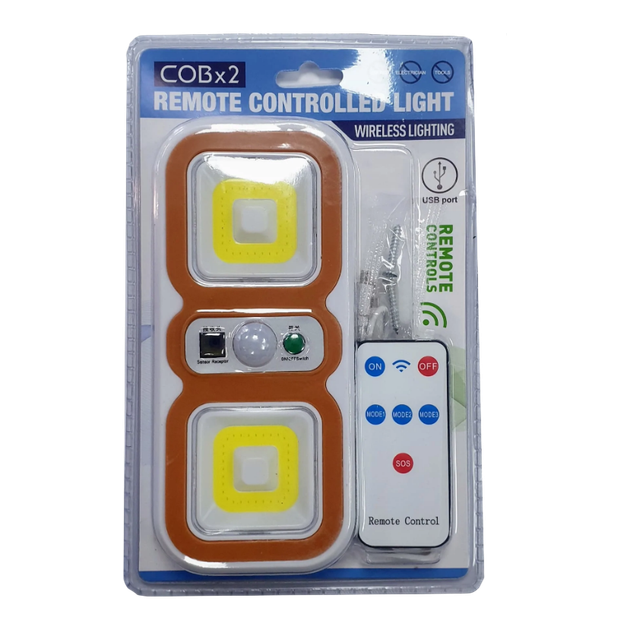 Акумуляторний світильник Remote Controlled Light COBх2, з пультом дистанційного керування Помаранчевий - зображення 3