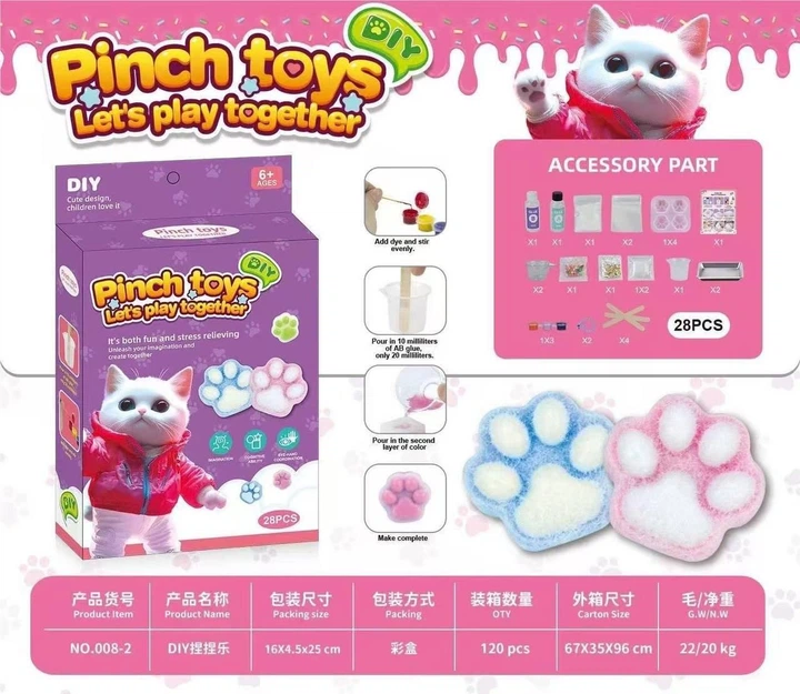 Набор для создания Сквишей Таба Лапок 4в1 Pinch toys творческий