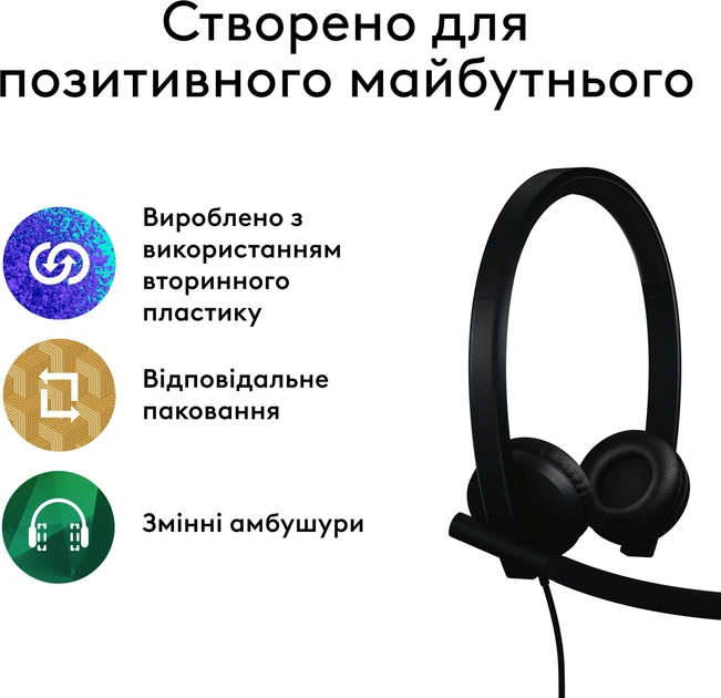 Słuchawki Logitech H570e Corded Stereo USB Headset (Teams version) - Black - EMEA28-935 - USB-A (981-001430) - obraz 7