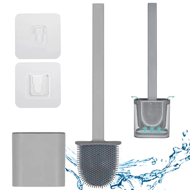 Йоржик силіконовий для унітазу з кріпленням на стіну / Гнучкий Toilet Brush (L) - изображение 2