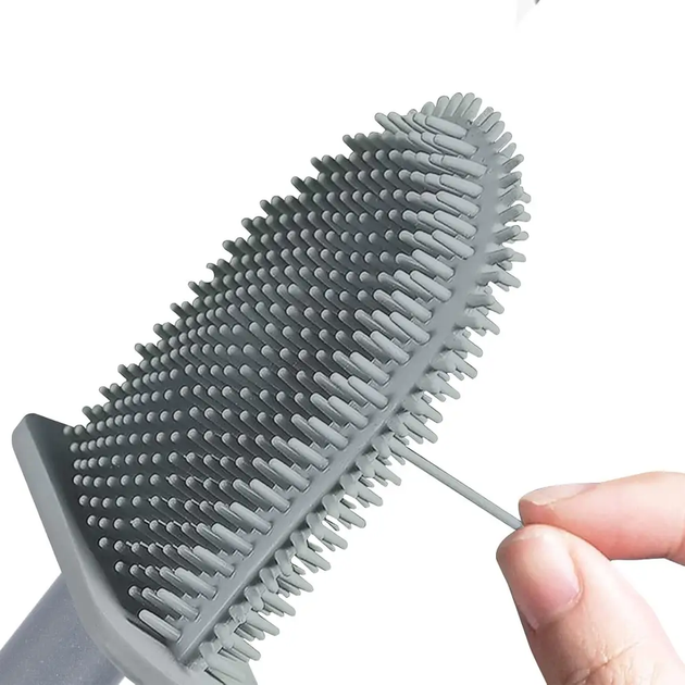 Йоржик силіконовий для унітазу з кріпленням на стіну / Гнучкий Toilet Brush (L) - изображение 6