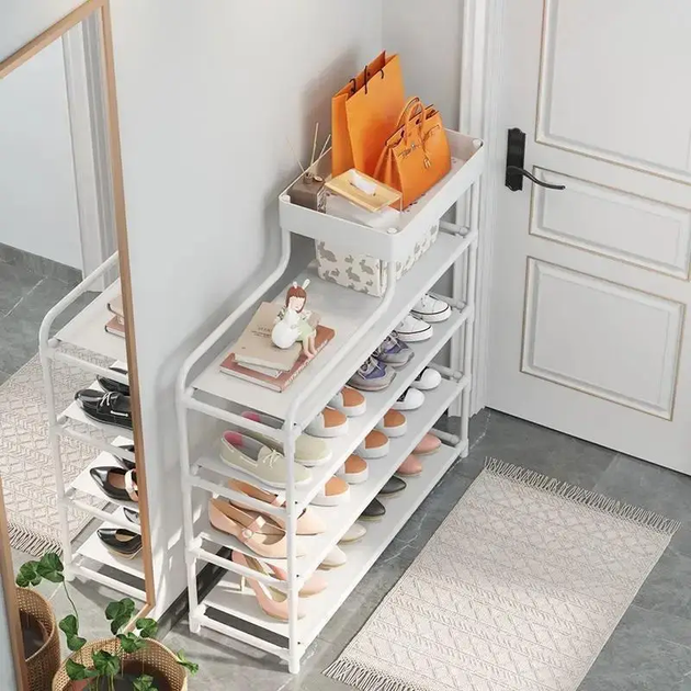 Полиця для взуття на 5 секцій Storage Shoe Rack біла - зображення 4