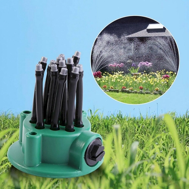 Універсальна система поливу Multifunctional Water Sprinklers з 12 гнучкими насадками, спринклерний зрошувач для саду, газону та городу, круговий розпилювач води з підключенням до шланга, полив до 35 м² - изображение 3