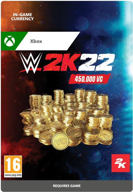 Карта поповнення Microsoft Xbox One WWE 2K22 450000 Virtual Currency Pack (Електронний код) (7F6-00452) - зображення 1