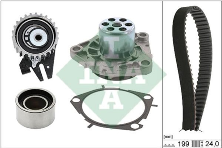 Комплект ременя ГРМ з помпою Ina Alfa Romeo 159 2.4 JTDM 07-11 (199x24) (538 0714 10) (530 0625 30) - зображення 1