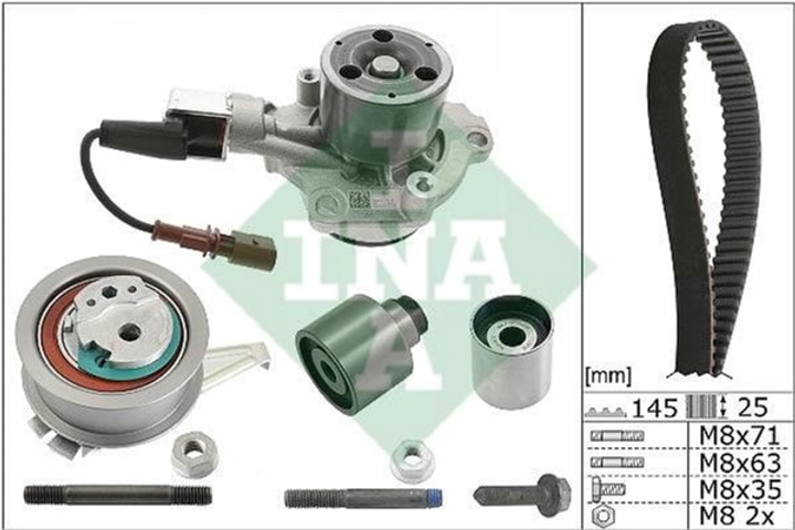 Комплект ременя ГРМ з помпою Ina VW T6 2.0TDI 04/15-, 62/75/84/110kw (530 0699 30) - зображення 1
