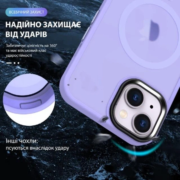 Чехол ударостойкий матовый WAVE Premium Matte Insane Case with MagSafe для Apple Iphone 14 Pro Light Purple - изображение 2