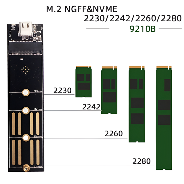 Зовнішній кейс для M.2 SSD NGFF+NVME з подвійним протоколом Addap EHDC03 | зовнішня кишеня для дисків SATA 3 2280/2230/2242/2260,USB-A - Type-C, 10 Гбіт/с, black - зображення 8
